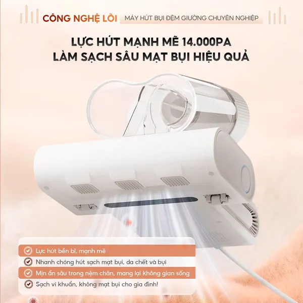 Máy Hút Bụi Đệm Giường Aqua ASM-Y201(W) - Màu Trắng