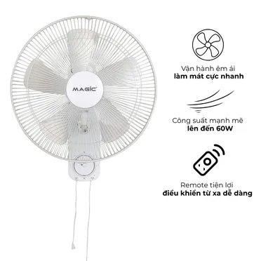Quạt Treo Tường Có Điều Khiển Từ Xa Magic Eco A-258 1