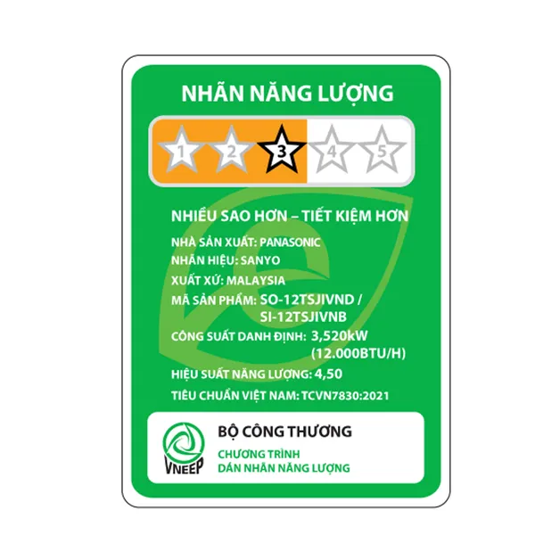 Máy Lạnh Sanyo Inverter 1.5 Hp SO/SI-12TSJIVNB
