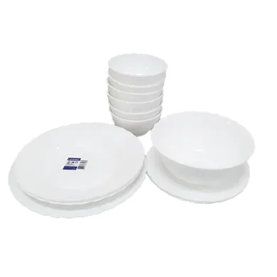 Bộ Bàn Ăn Thủy Tinh Trianon Trắng 12 món