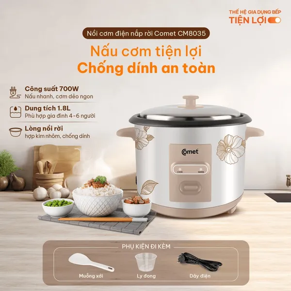 Nồi Cơm Điện Comet CM8035 1.8 Lít