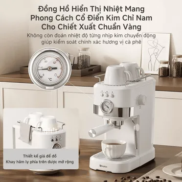 Máy Pha Cà Phê Espresso Simplus KFJH014WH01 3