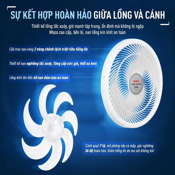 Quạt Đứng Có Remote Tefal Turbo Silence Extreme VH699690 - Trắng