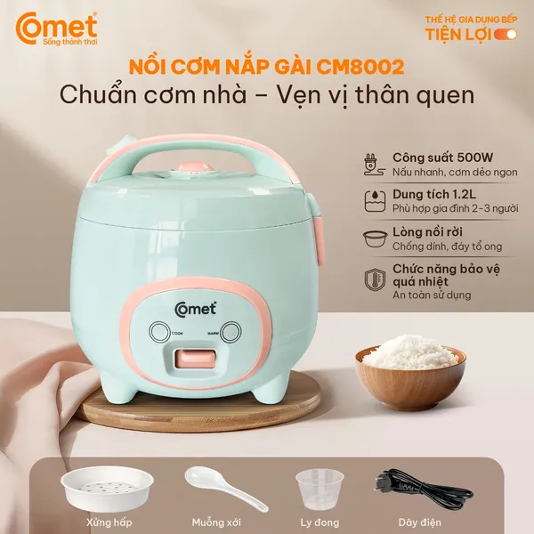 Nồi Cơm Điện Nắp Gài Comet CM8002