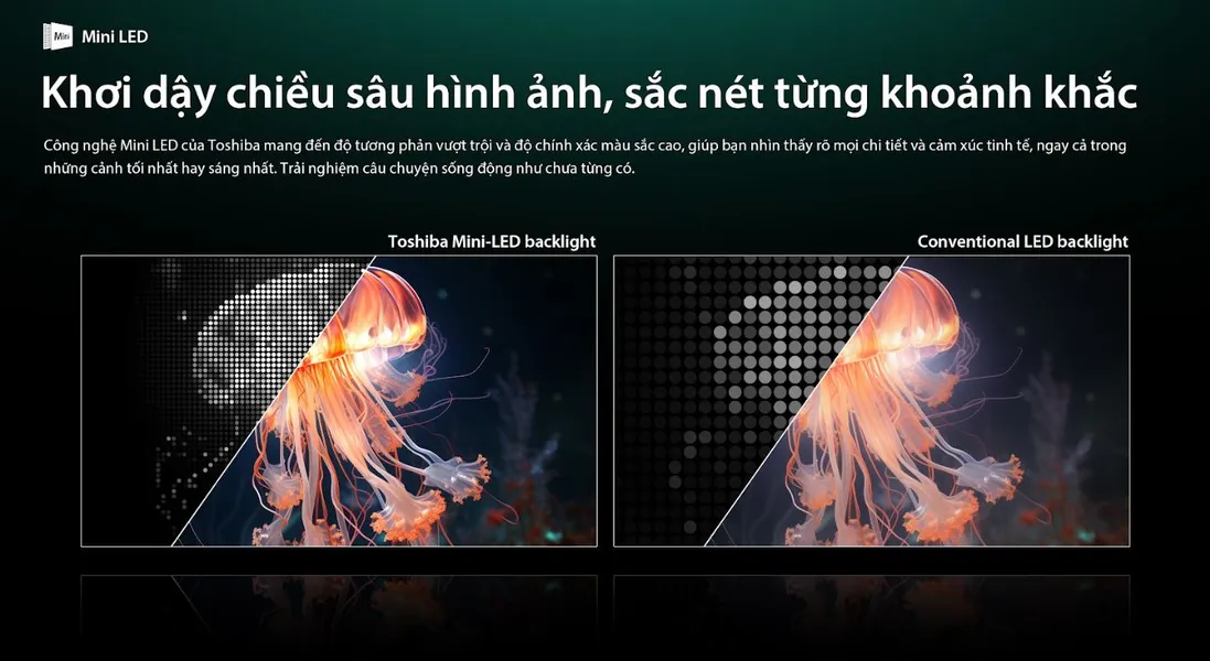 Smart Tivi Mini LED Toshiba AI 4K 65 Inch 65Z770RP