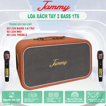 Loa Karaoke Xách Tay Jammy DA-216 (Màu Nâu)