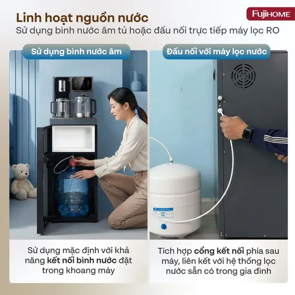 Cây Nước Nóng Lạnh Có Ngăn Khử Khuẩn UV Fujihome TB241N-UV