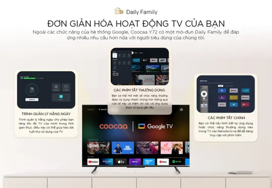 Google Tivi Coocaa 4K 70 Inch 70Y72 4