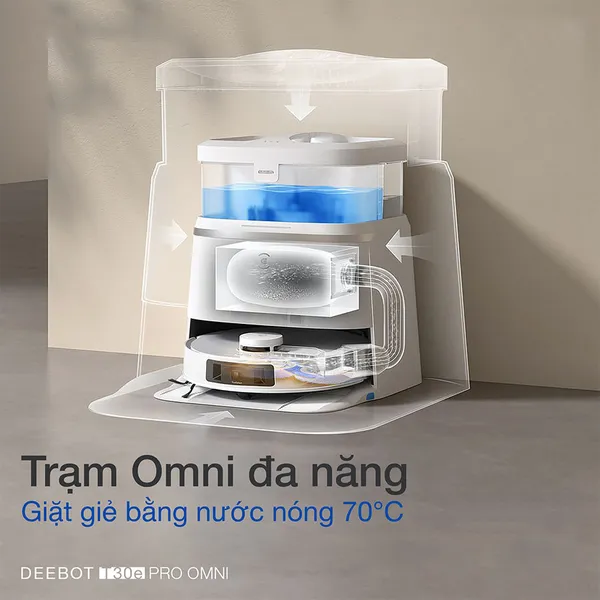 Robot Hút Bụi Thông Minh Ecovacs T30e Pro Omni Màu Trắng