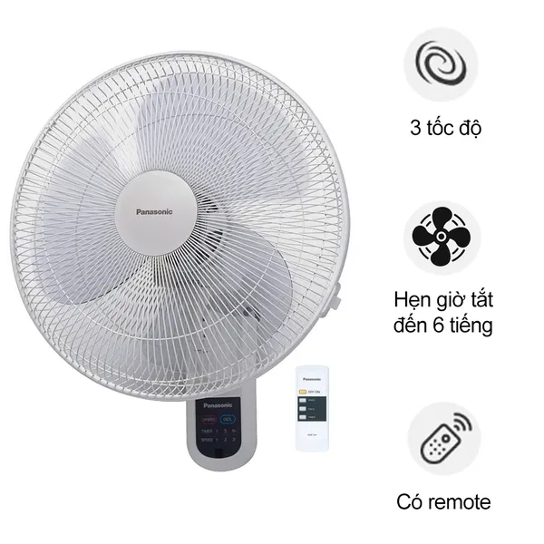 Quạt Treo Tường Có Remote Panasonic F-409M 57.5W