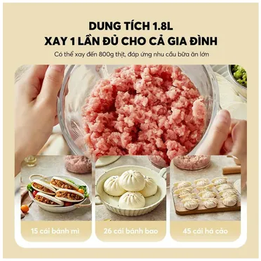 Máy Xay Thịt Bear CH-5H03P36 1.8 Lít 9