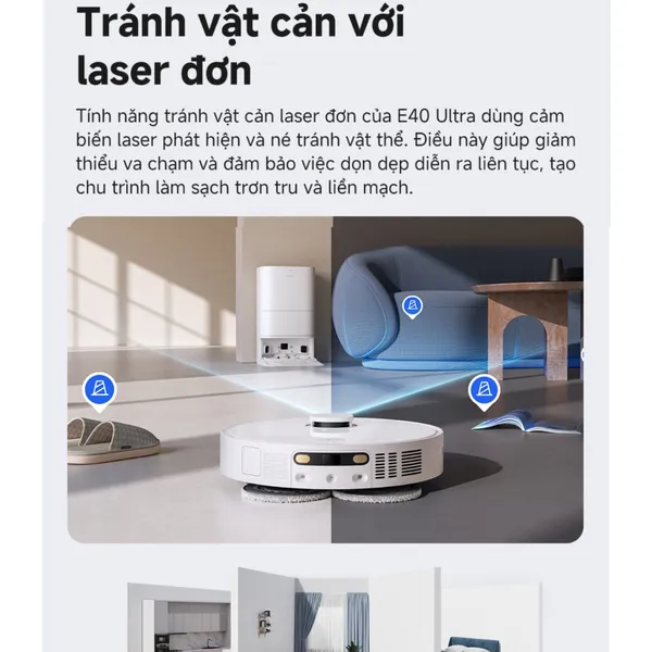 Robot Hút Bụi Lau Nhà Mova E40 Ultra