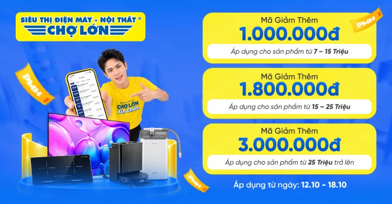 Đại Tiệc Voucher Online: Giảm Thêm Đến 3 Triệu từ Điện Máy Chợ Lớn