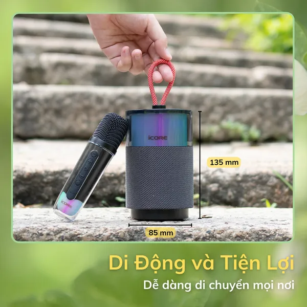 Bộ Loa Karaoke mini Bluetooth iCore ISM03 kèm 1 Micro