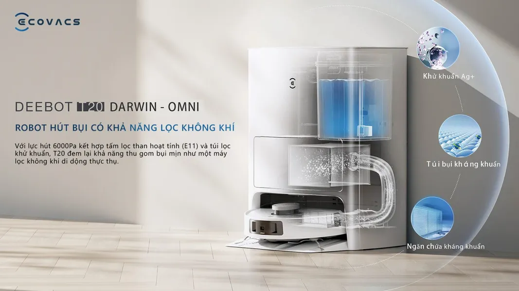 Robot Hút Bụi Lau Nhà Ecovacs Deebot T20 OMNI