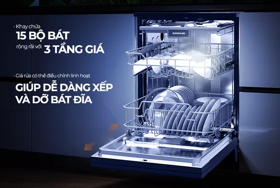 Máy Rửa Bát Sunhouse SHB8615SEB 9
