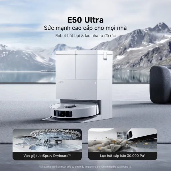 Robot Hút Bụi Lau Nhà Mova E50 Ultra Màu Đen