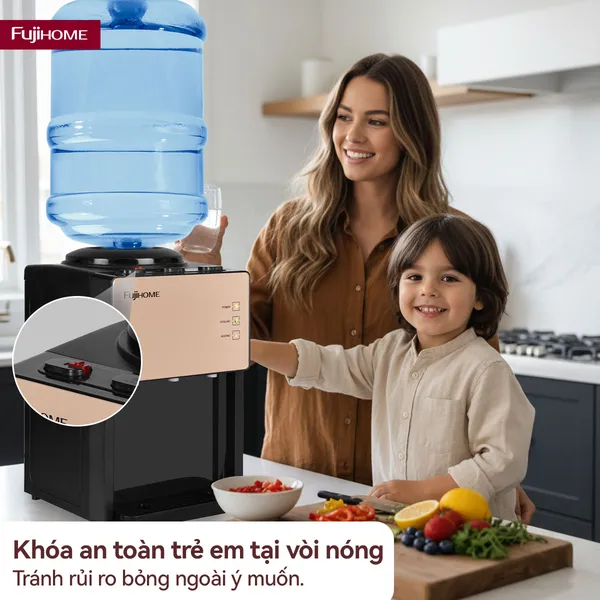 Cây Nước Nóng Lạnh Để Bàn Mini 3 Vòi Fujihome WD07E