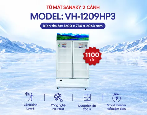 Tủ Mát Sanaky Inverter 1100 Lít VH-1209HP3 0