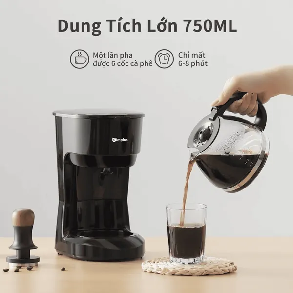 Máy Pha Cà Phê Phễu Lọc Kiểu Mỹ Simplus KFJH011BK00