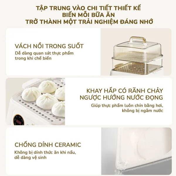 Nồi Lẩu Hấp Đa Năng Unie UE668 10 Lít