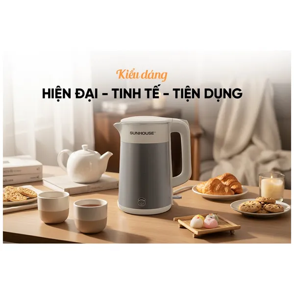 Ấm Siêu Tốc Inox 3 Lớp 1.8 Lít Sunhouse SHD1376