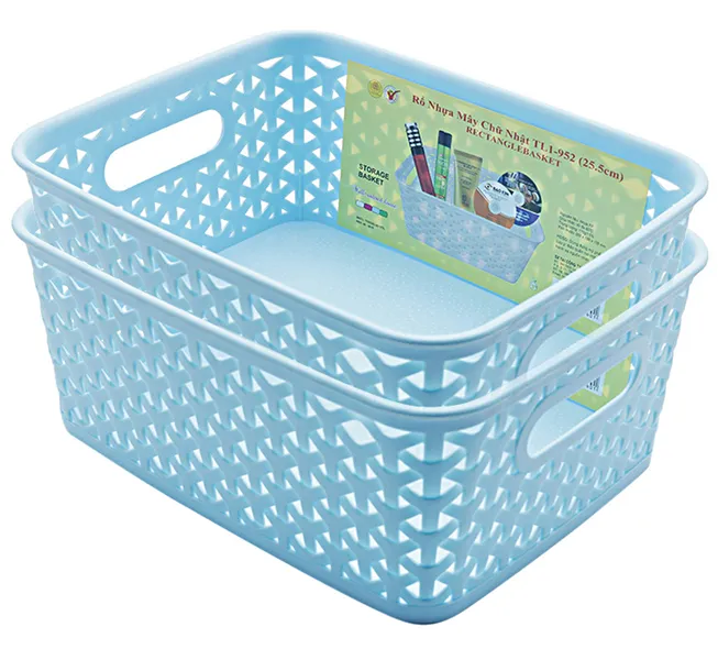 Rổ Nhựa Mây Chữ Nhật TL1-952 25.5CM