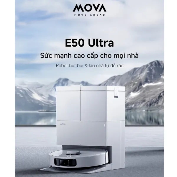 Robot Hút Bụi Lau Nhà Mova E50 Ultra Màu Trắng
