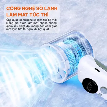 Quạt Sạc Cầm Tay Có Sò Lạnh Comet CRF1202 10W 5