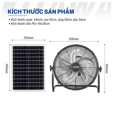 Quạt Chân Quỳ Năng Lượng Mặt Trời Kitawa 30W SF1.30 1