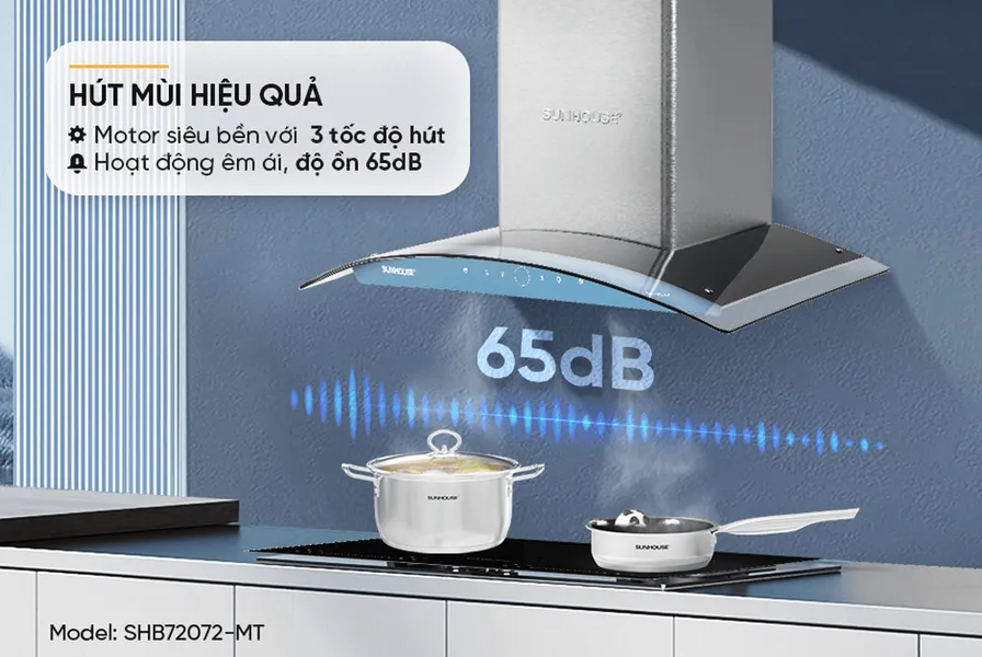 Máy Hút Mùi Kính Cong Sunhouse SHB72072-MT