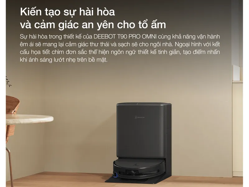 Robot Hút Bụi Thông Minh Ecovacs T90 PRO OMNI Màu Trắng