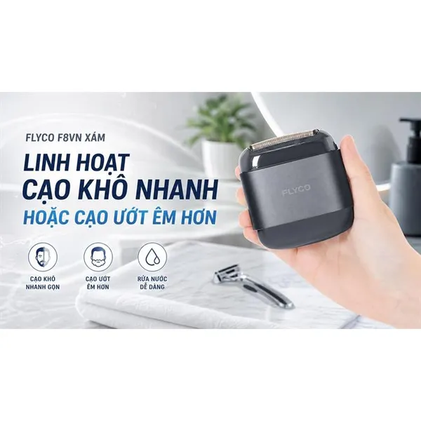 Máy Cạo Râu Điện Flyco F8VN Màu Xám