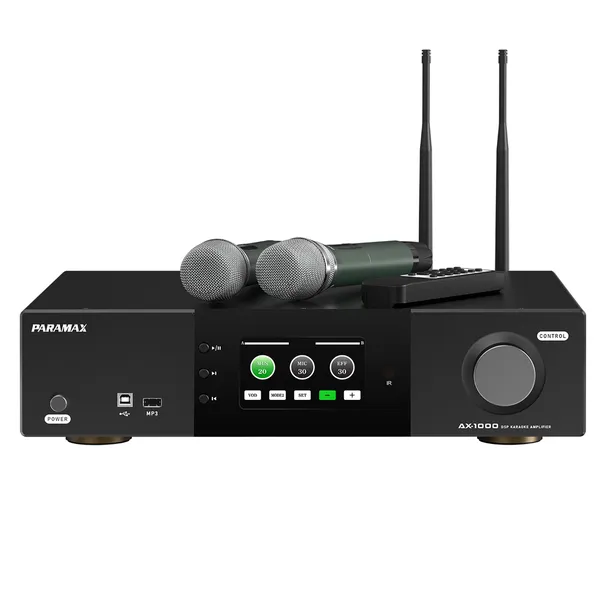 Amply Karaoke Tích Hợp Vang Số Và Micro Không Dây Paramax AX-1000 (Black)