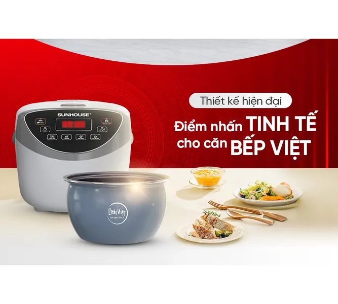 Nồi Cơm Điện Tử Sunhouse SHD8912 1.8 Lít