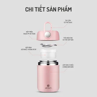 Bình Đựng Thức Ăn Giữ Nhiệt Inox 316 Elmich EL8019 9