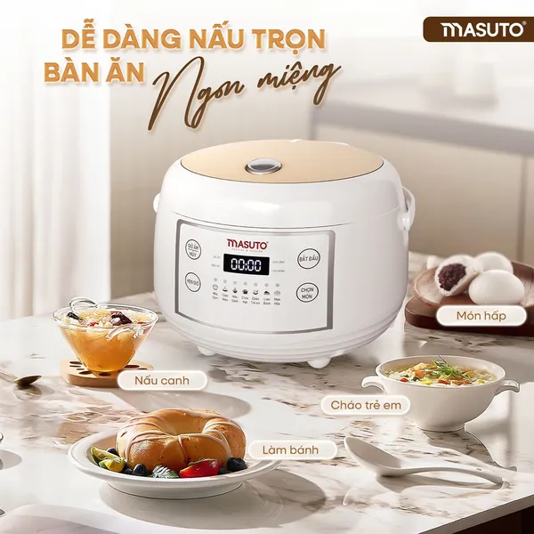 Nồi Cơm Điện Tử Masuto MSCookerAI 1.5 Lít Giọng Nói AI