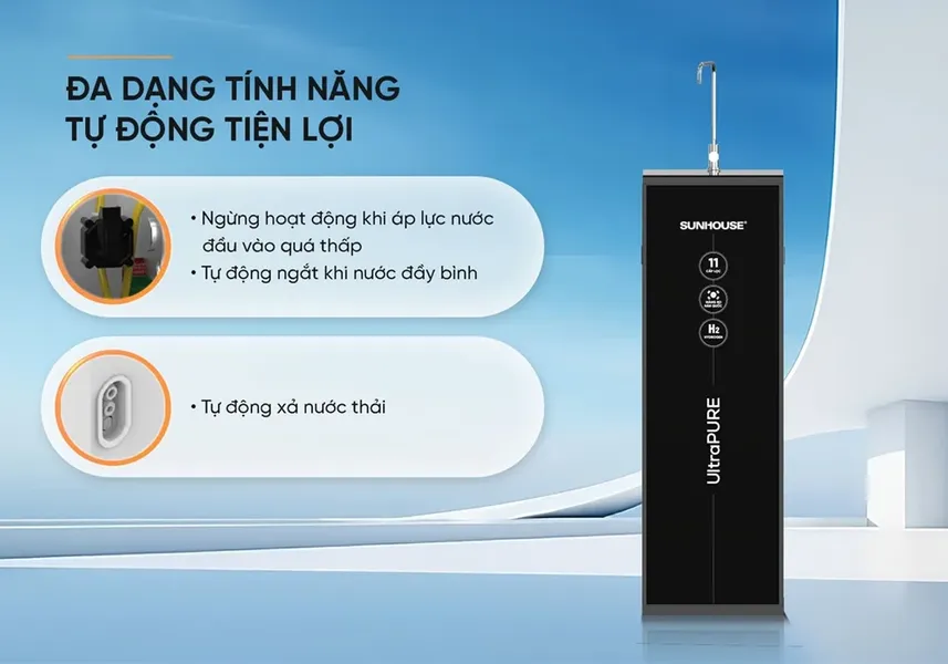 Máy Lọc Nước RO Hydrogen Sunhouse UltraPURE 11 lõi SHA8820KL
