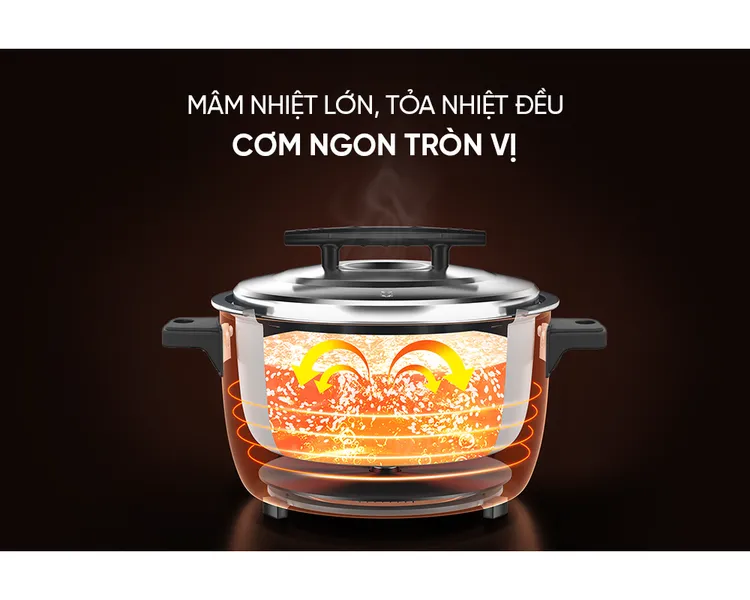 Nồi Cơm Điện Nắp Rời Dung Tích Lớn 5.6 Lít Sunhouse SHD8156