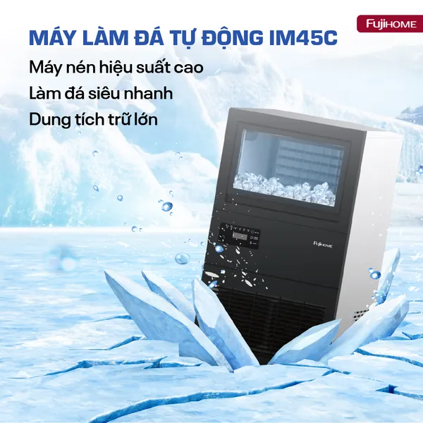 Máy Làm Đá Kèm Lọc Nước UF Fujihome IM45C
