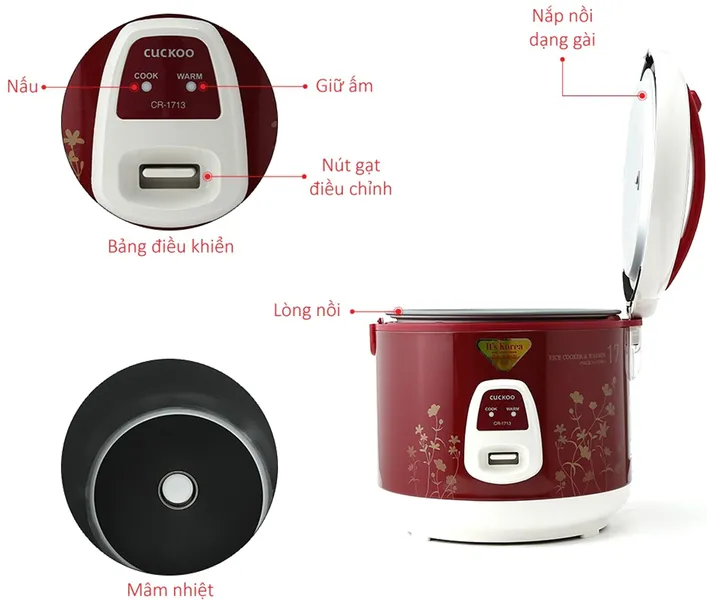 Nồi Cơm Điện Cuckoo CR-1713 3.0 Lít - Hàn Quốc