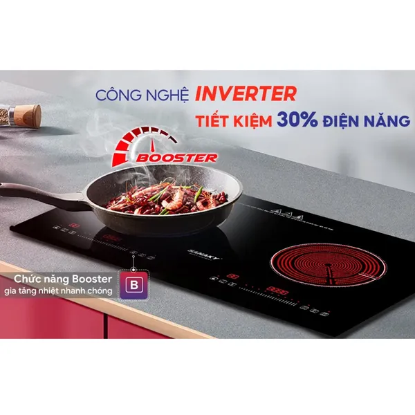 Bếp Đôi Điện Từ Và Hồng Ngoại Sanaky VH-2500HGT