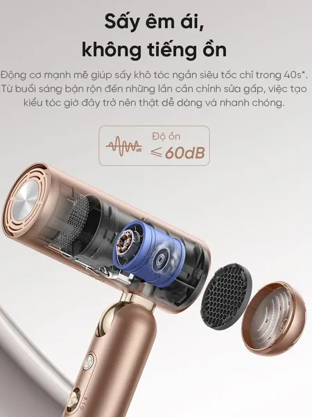 Máy Sấy Tóc Dreame Hair Pocket Uni AHD54 Màu Vàng Đồng