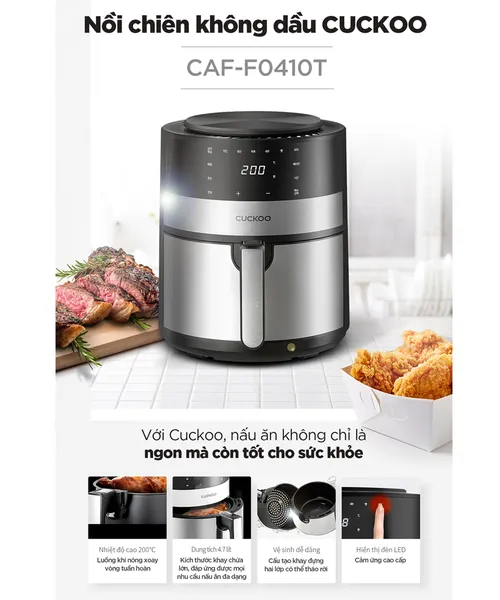 Nồi Chiên Không Dầu Cuckoo CAF-F0410T/BKVNCV Màu Đen