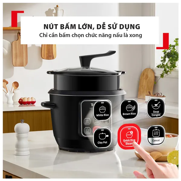 Nồi Cơm Điện Tử Tefal 1.8 Lít RK1088Y0