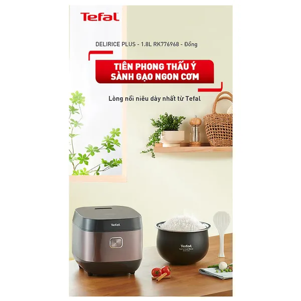 Nồi Cơm Điện Tử Tefal Delirice Plus RK776968 - 1.8 Lít