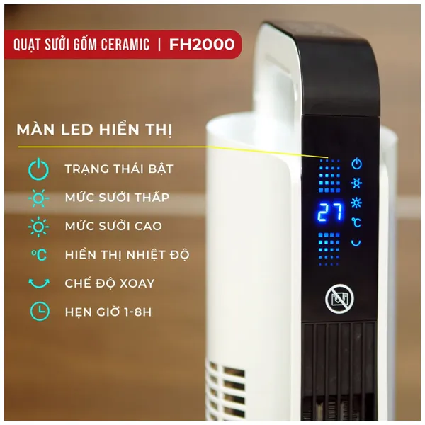 Quạt Sưởi Gốm Ceramic Để Sàn Fujihome FH2000