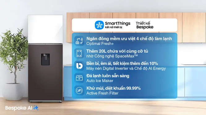Tủ Lạnh Samsung Bespoke Inverter 406 Lít RT42CB6784C3SV