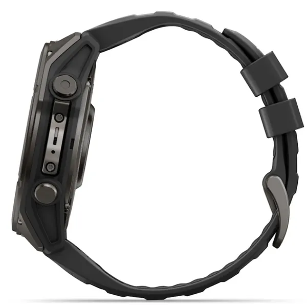 Đồng Hồ Thông Minh Garmin fenix 9 51mm Viền Titanium Carbon Dây Silicone