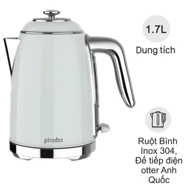 Ấm Đun Siêu Tốc Paveden PKT-1718GR 1.7 Lít